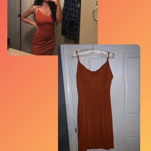 Burnt orange mini dress